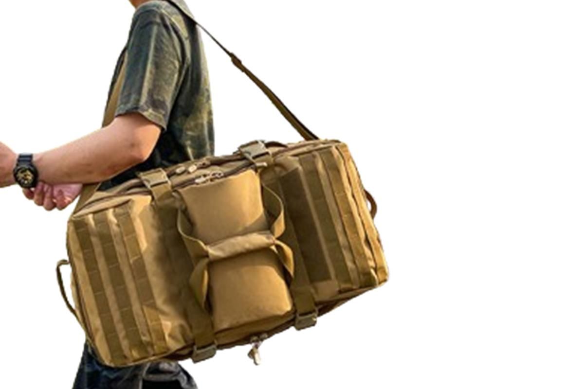 3-in-1 Duffle Bag Messenger Pack Military Tactical Backpack -Khaki โ image 3