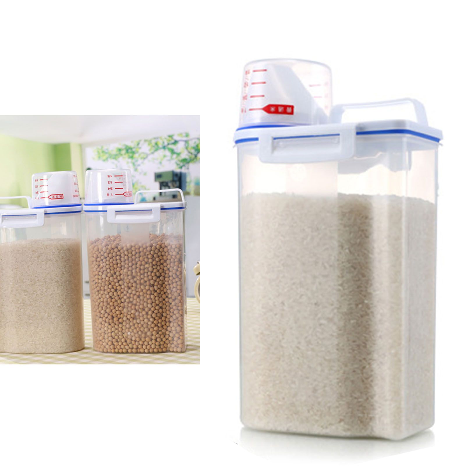 Rice Storage Barrel 2KG Capacity BPA Free Airtight Cereal Container with Measuring Cup Lid for Grain Flour Nuts โ image 5
