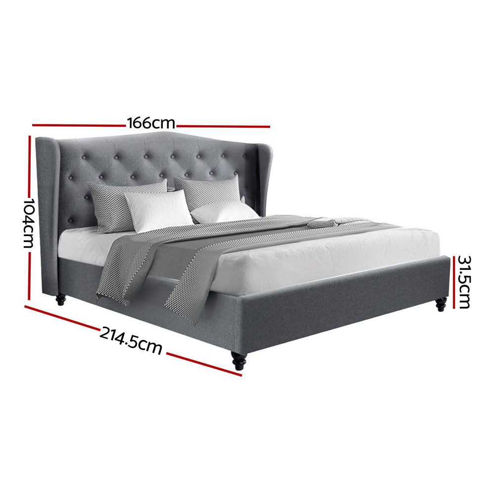 Artiss Bed Frame Queen Size Grey PIER โ image 3