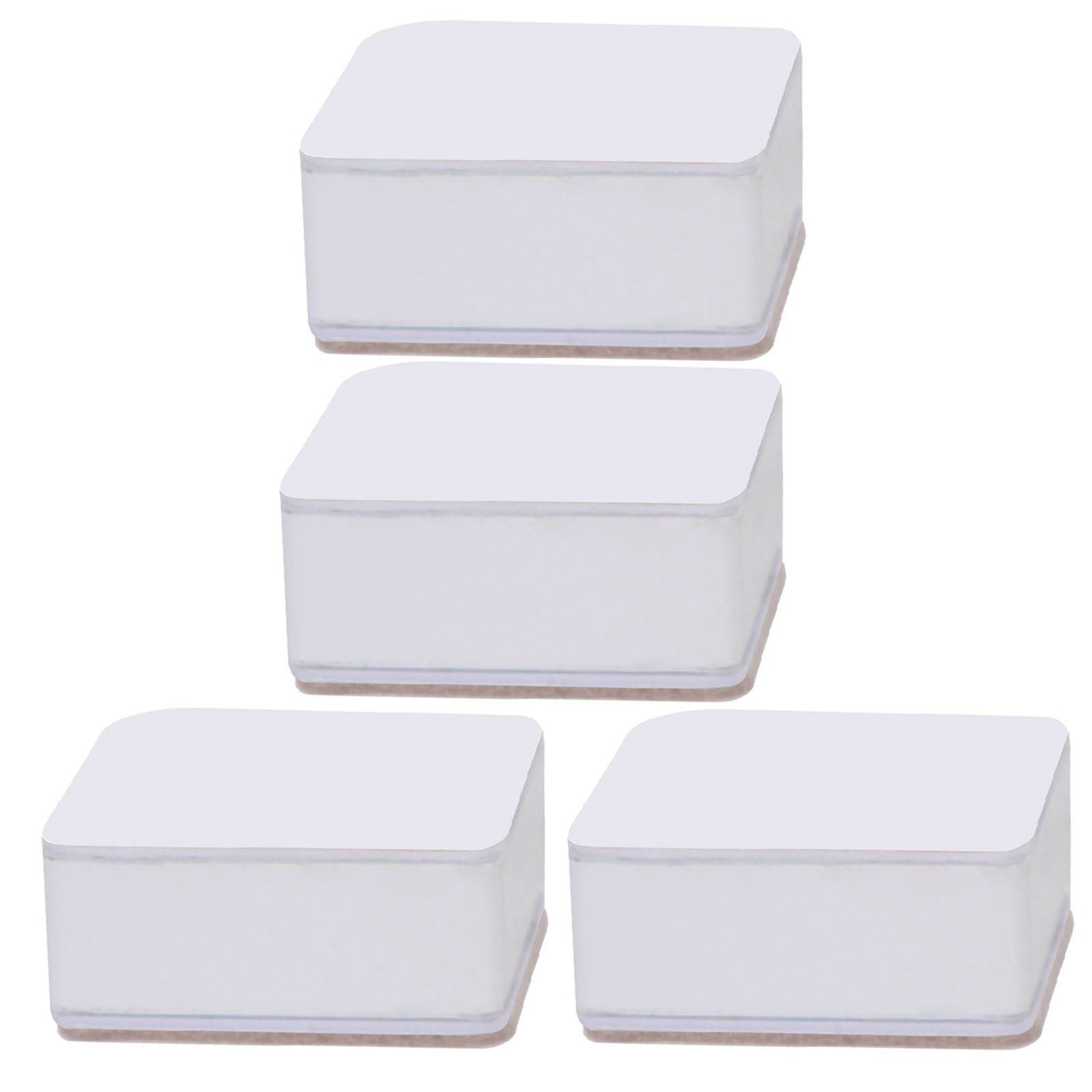 Carbon Steel Furniture Risers Self Adhesive Furniture Lift Anti Slip Low Noise Bed Lifter with Felt Pad for Sofa Couch White โ image 2