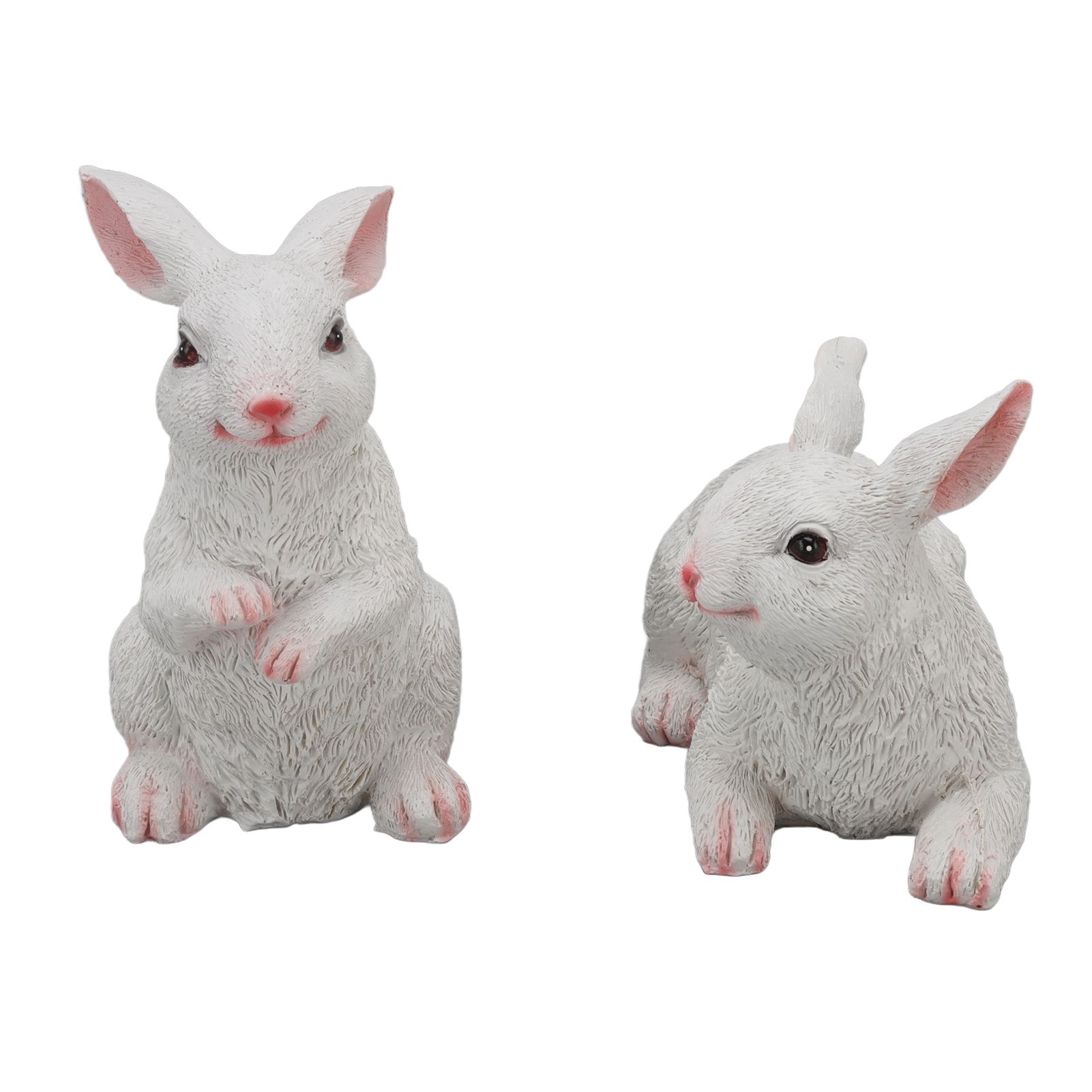 1 Pair Bunny Rabbit Ornaments Decorations Resin Art Craft Animal Model Sculpture Statue Figurine for Balcony Garden โ image 6
