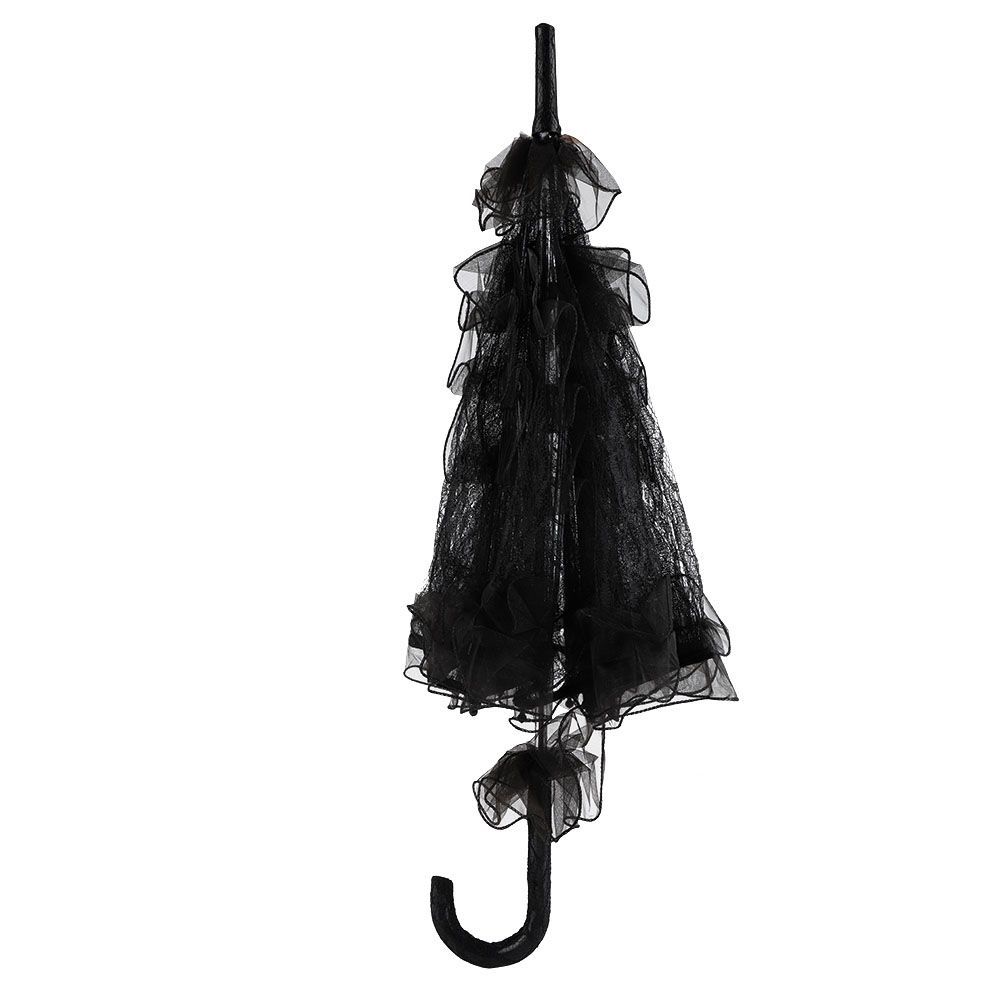 Black Color Lace Umbrella Parasol for Lady Women Party Decor Dancing Photography Prop — image 4