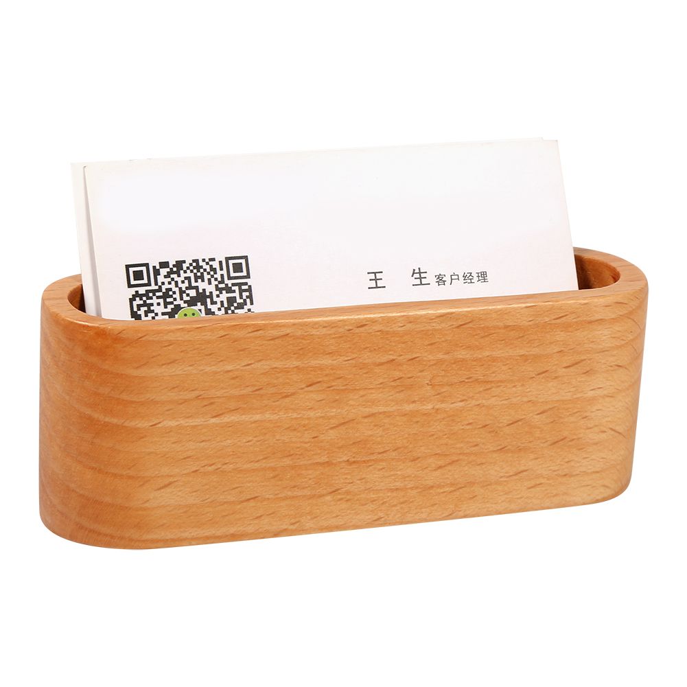 1Pc Creative Wooden Business Card Holder Case Storage Box Organizer Office Desktop Ornaments โ image 3