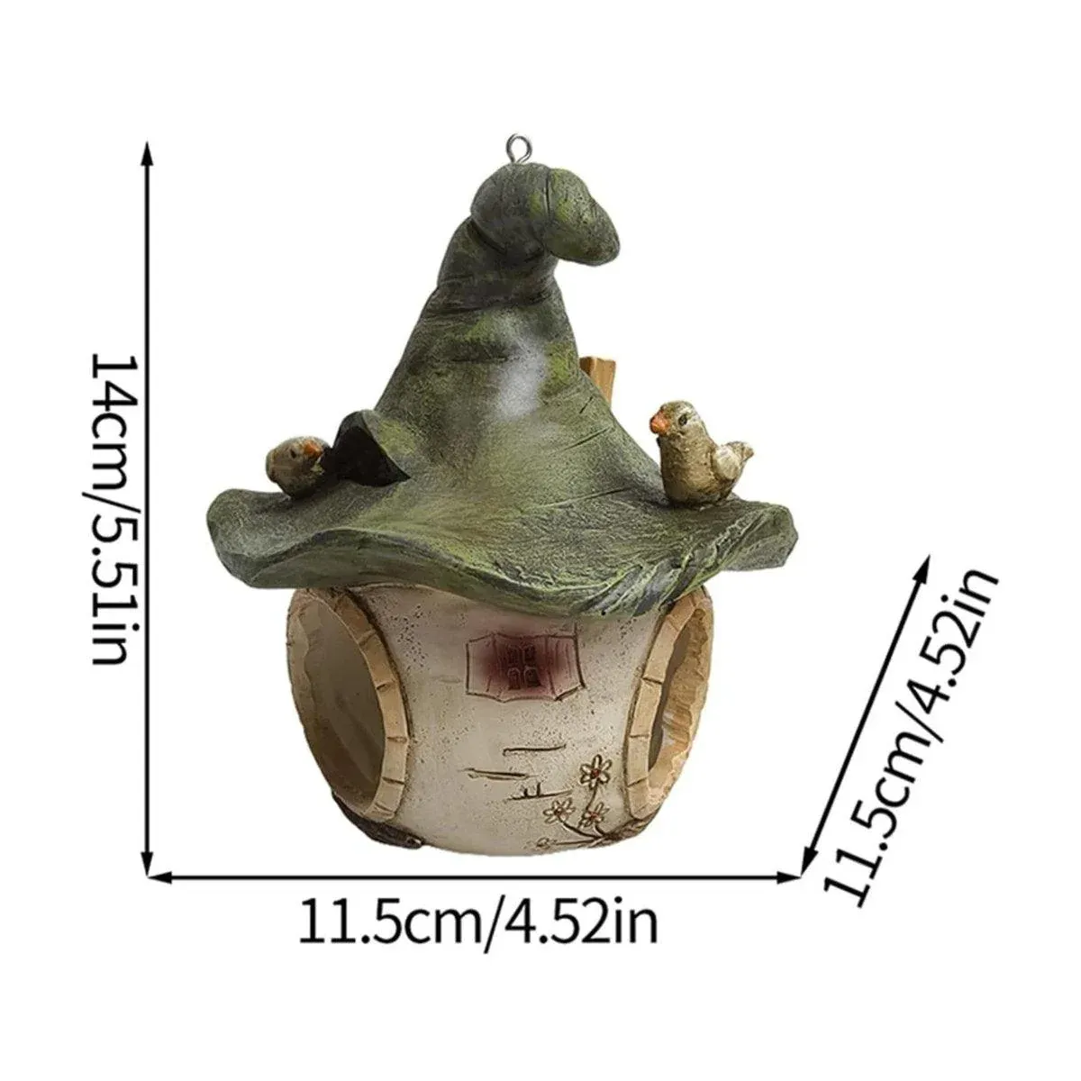 Cartoon Hanging Birdhouse Cozy Nest Resin Garden Outdoor Tree Patio Decor — image 3