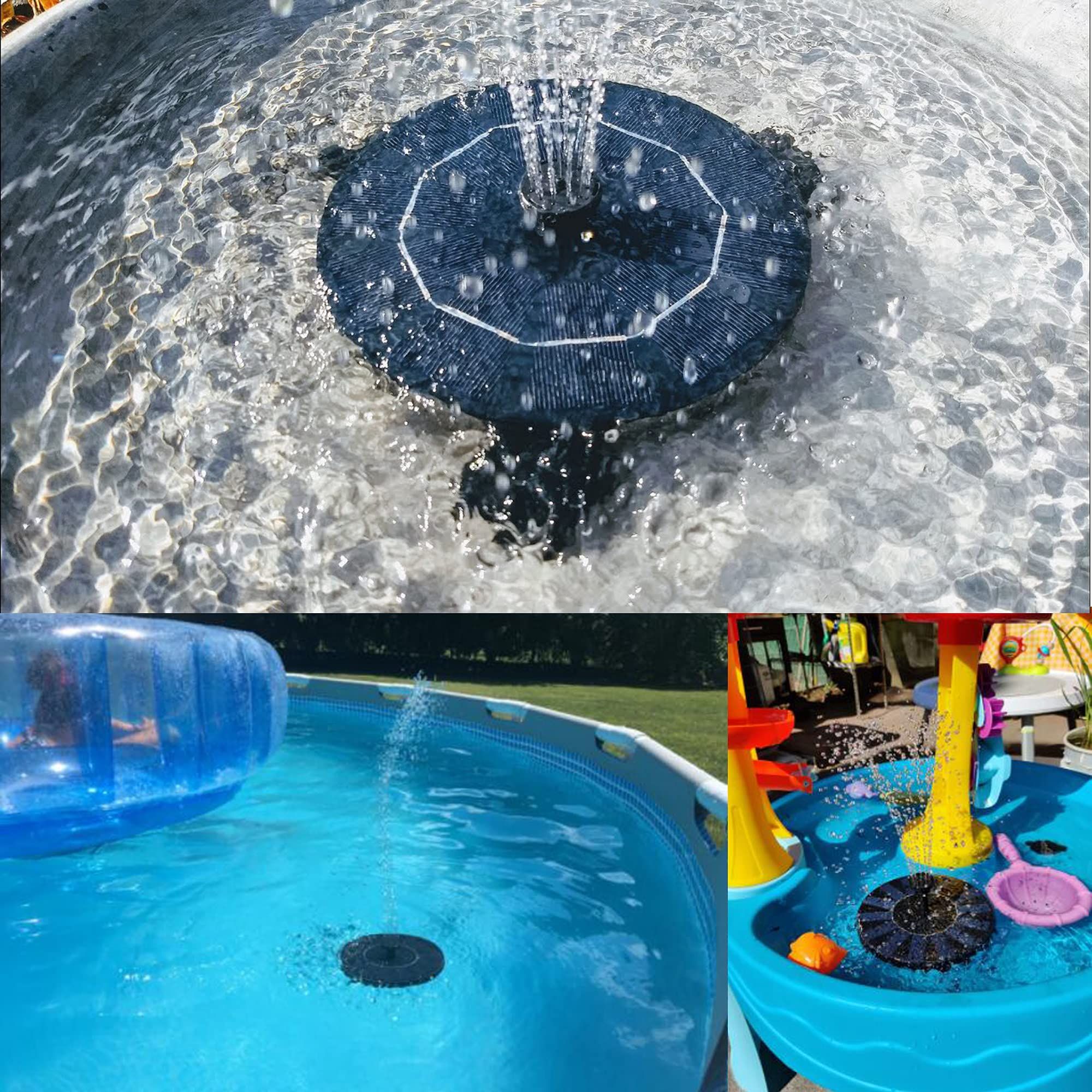Solar Fountain, Solar Powered Bird Bath Fountain Pump with 6 Nozzles Solar Panel Kit Water Pump, Outdoor Watering Submersible โ image 5