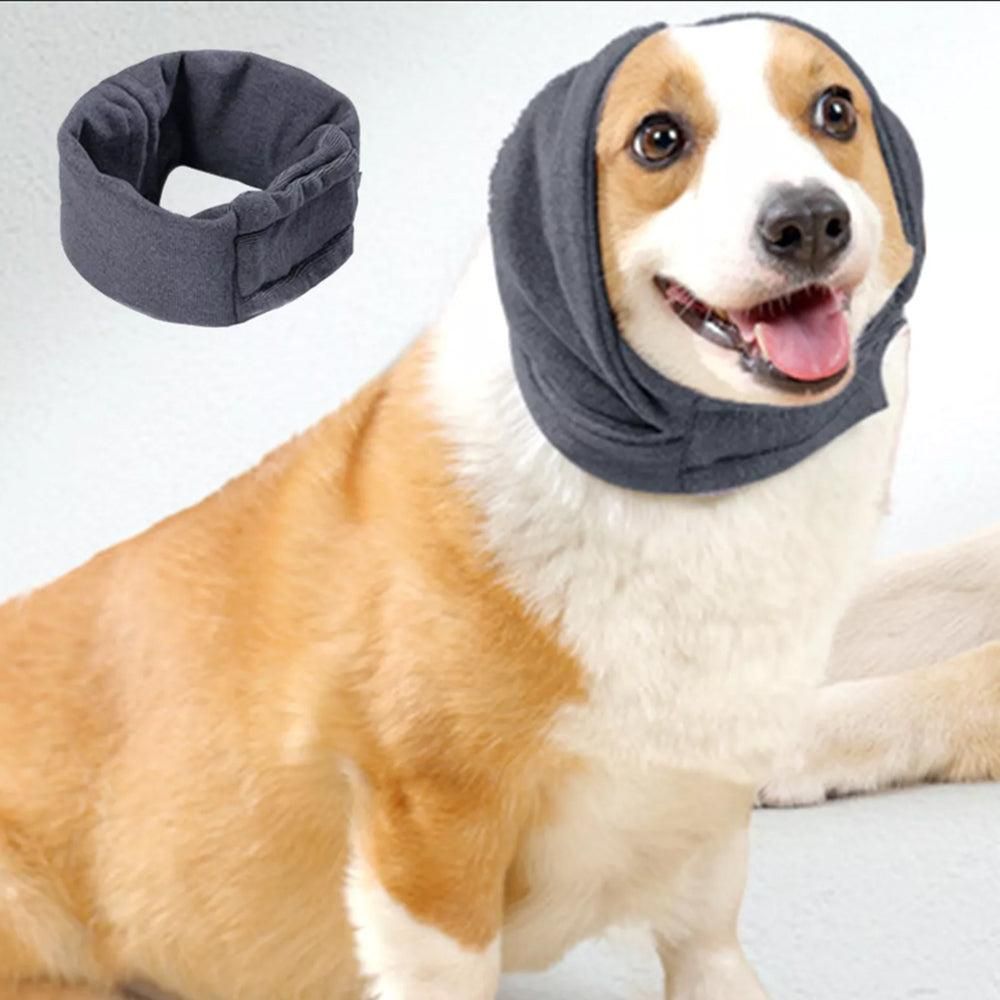 Dog Calming Ear Wraps Ear Protection Cover Pet Dog Head Muff Dark Gray - S — image 4