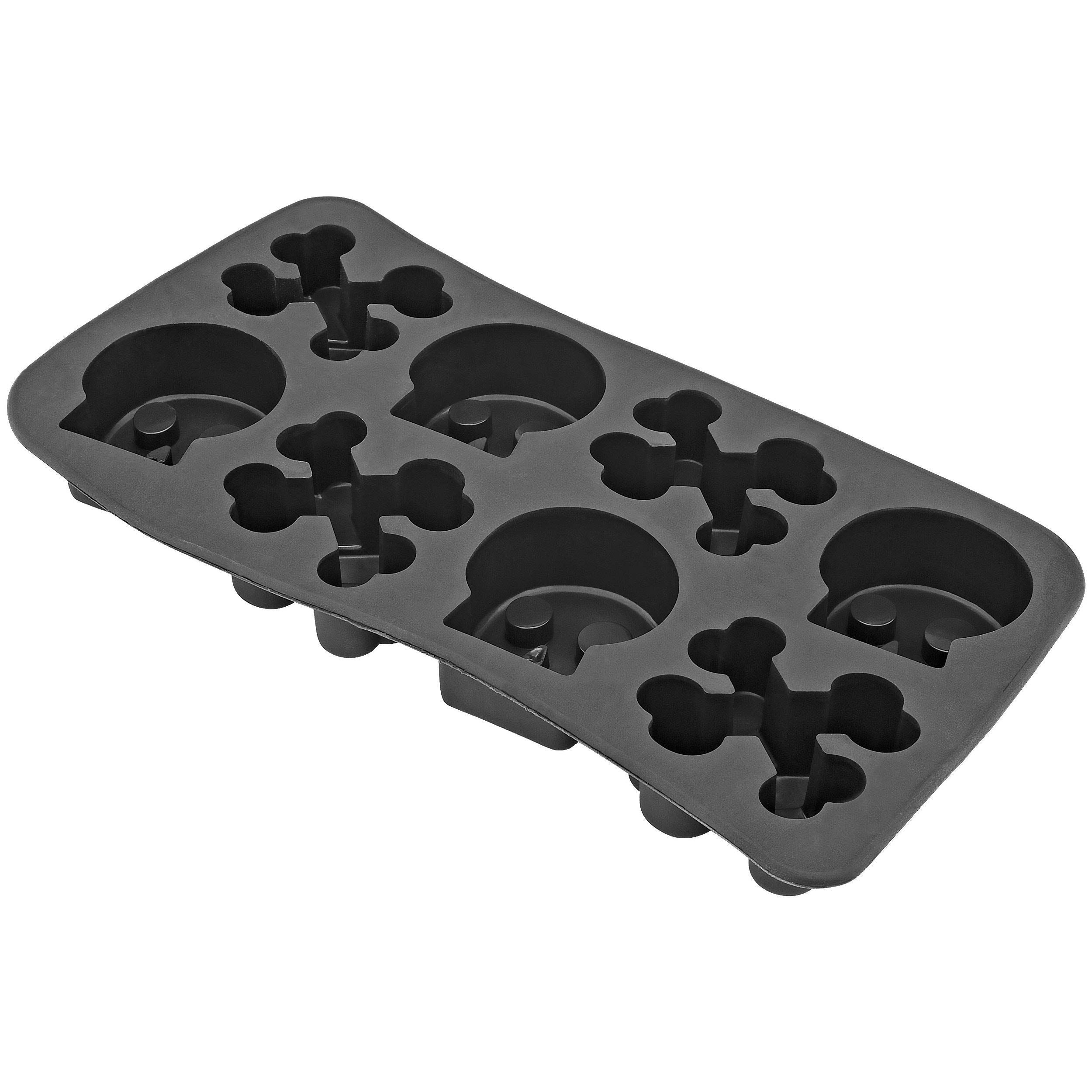 Fairly Odd Novelties Bone Chiller Skull and Crossbones Ice Cube Tray,Black,8 Cube,Skull and Crossbones Ice Cube Tray