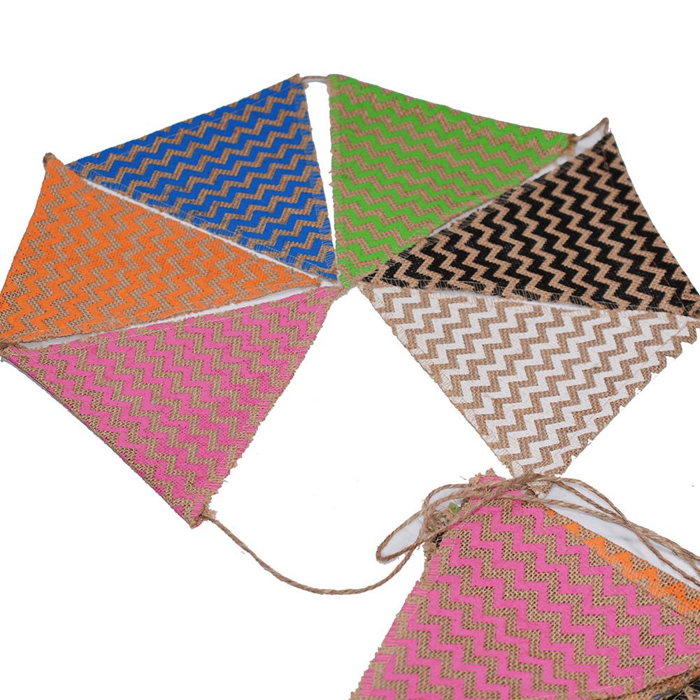 Triangle Linen Hanging Flags Banner Bunting for Wedding Bridal Proposal Decoration — image 4
