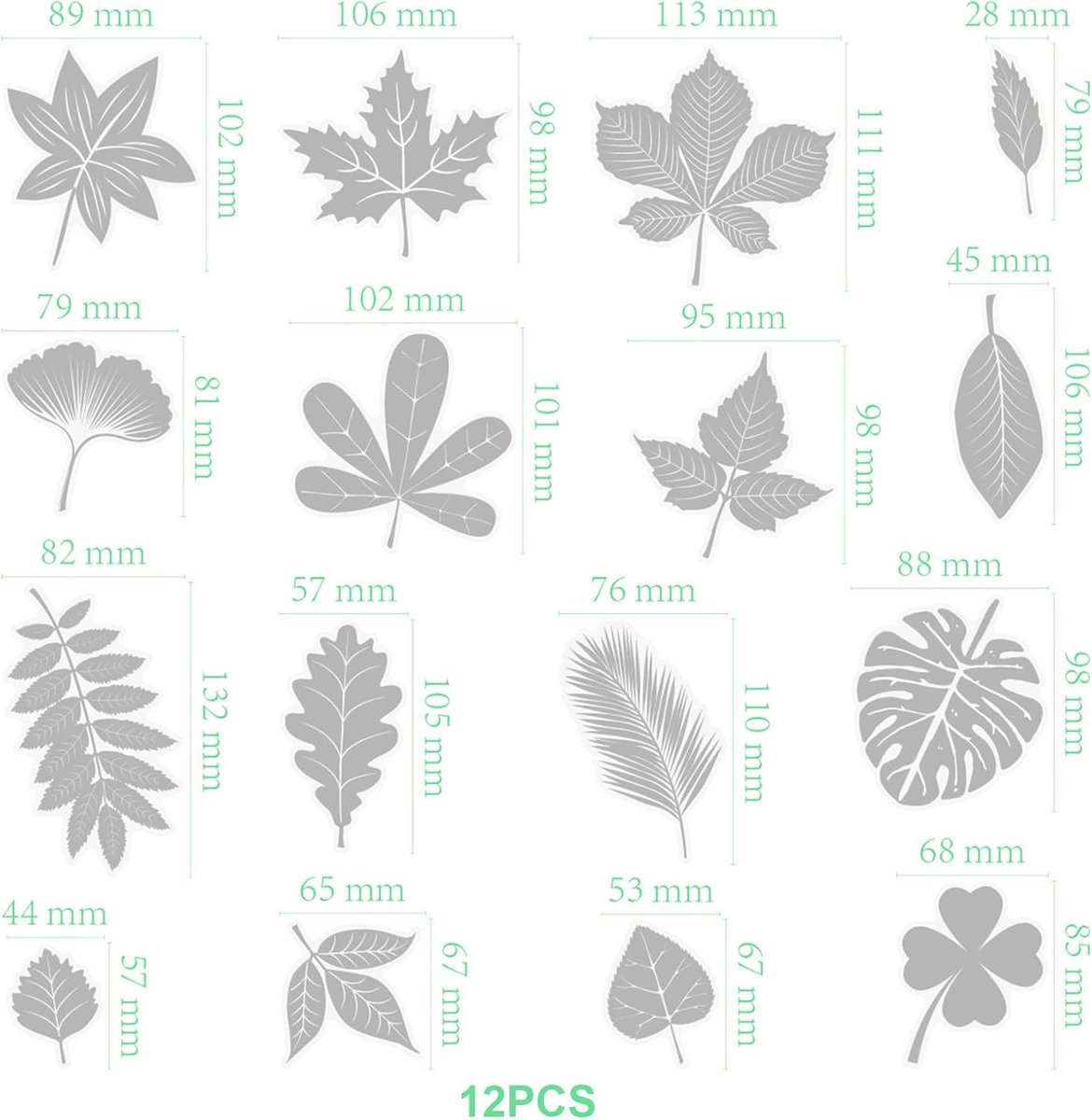 28 pieces - transparent window stickers - butterfly patterns and leaf shapes - warning decorative stickers - for home - window stickers - window decoration — image 2