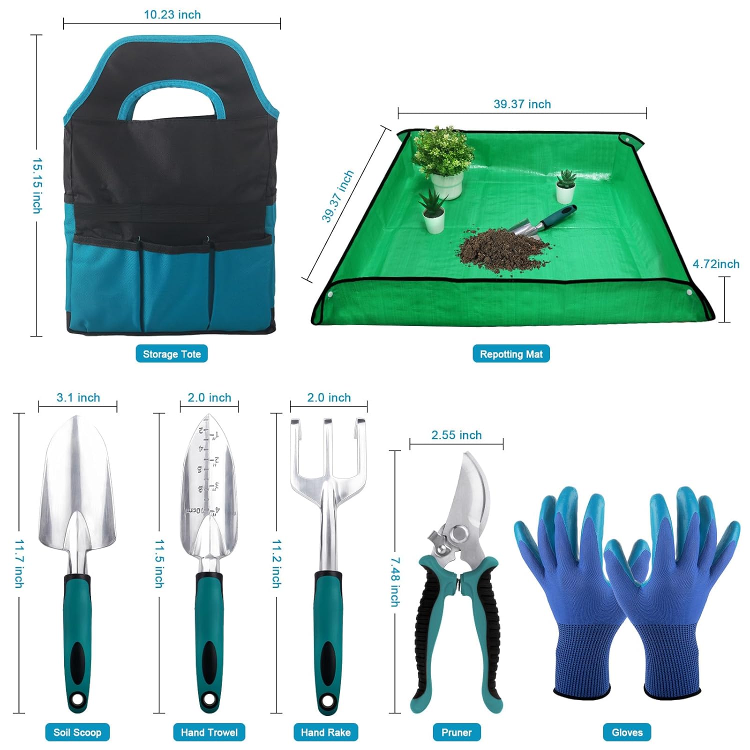 Paper Corner Rounder Punch, Corner Punch Corner Cutter Rounder for Cardstock + Garden Tools Sets, Gardening Tool Set with 39.3 in Repotting Mat โ image 6