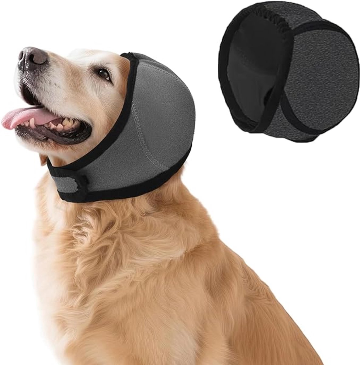 Dog Earmuffs - Noise-dampening Earmuffs - Comfortable Headband - Shockproof - Lightning Protection - Waterproof - L