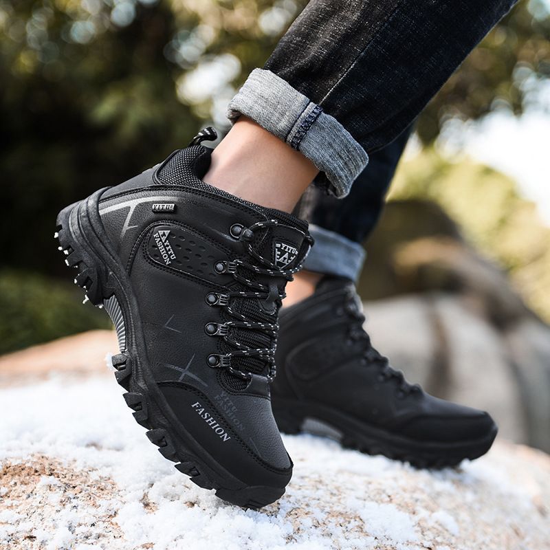 Men Hiking Shoes High Top Warm Winter 8528. Note. 8528 Black 43 โ image 4