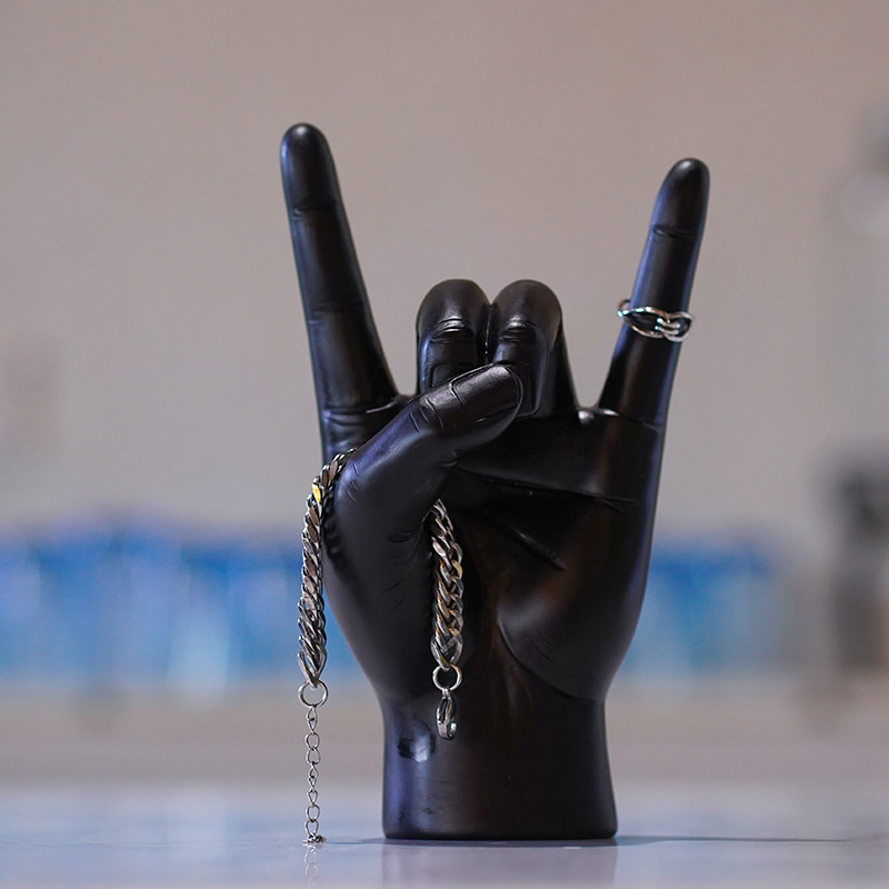 White Right Hand Resin Rock and Roll Hand Figurine - Stylish Desk and Living Room Decor โ image 5