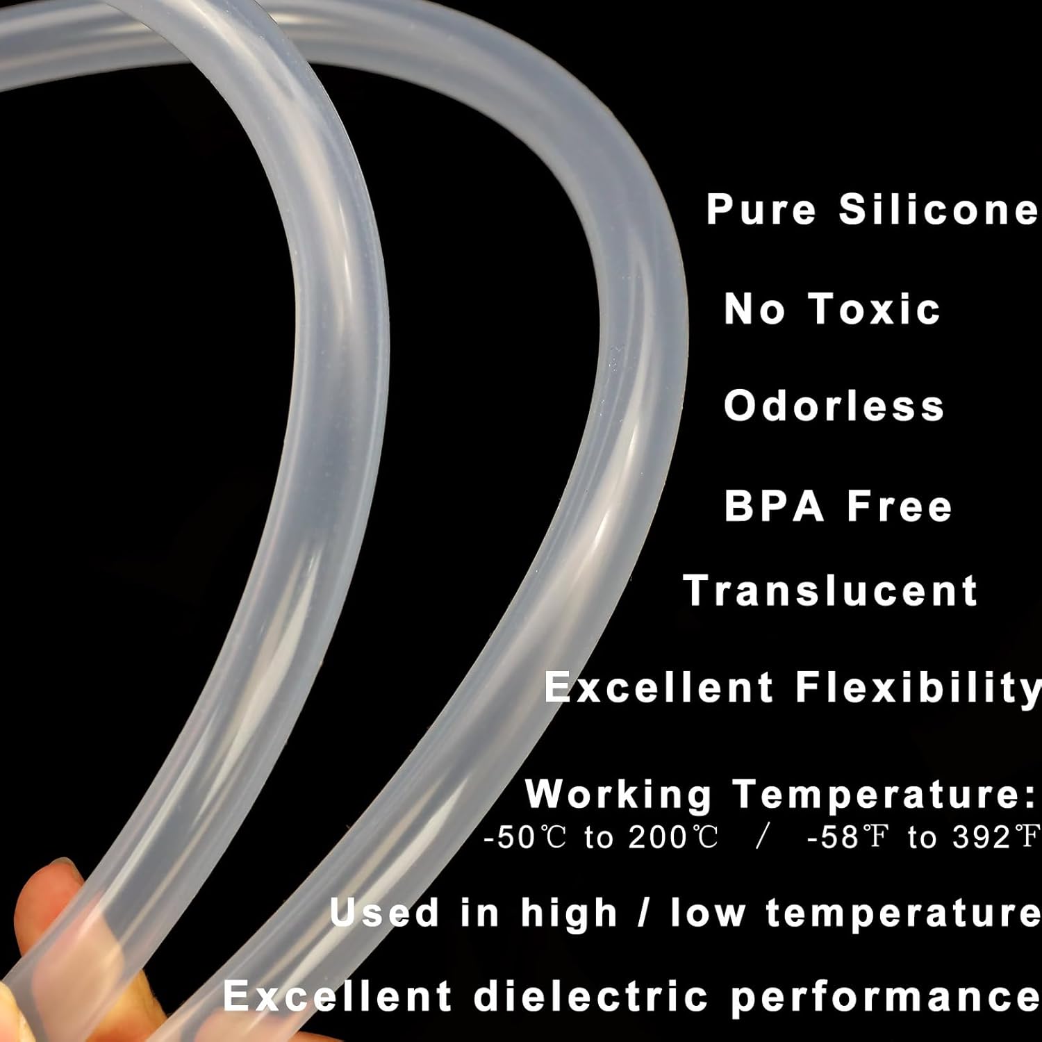 Silicone Tubing 1/2" ID x 5/8" OD - 10ft Length Food Grade Silicon Tube Flexible High Temp Pure Silicone Hose for Home Brewing Wine making (9.84ft) — image 3