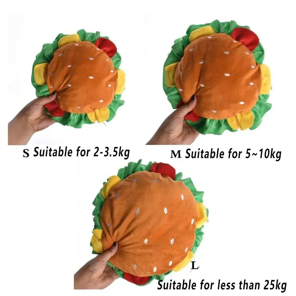 Cute Pet Hamburger Headgear Headdress for Dogs Cats Fun Costume Pet Accessory - Medium — image 3