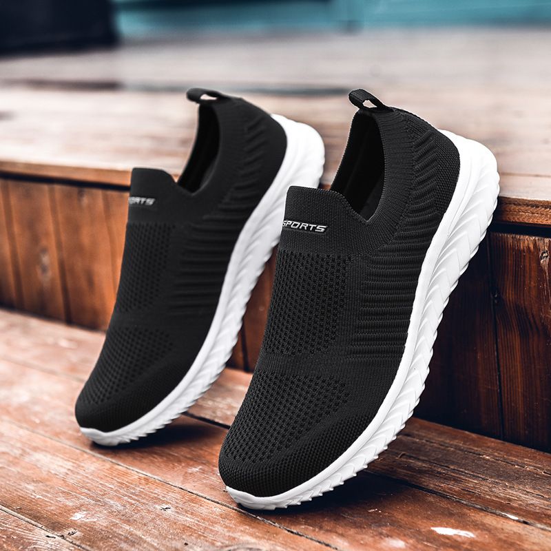 Men Sports Shoes Lightweight Breathable Mesh A19 black and white 43 โ image 5
