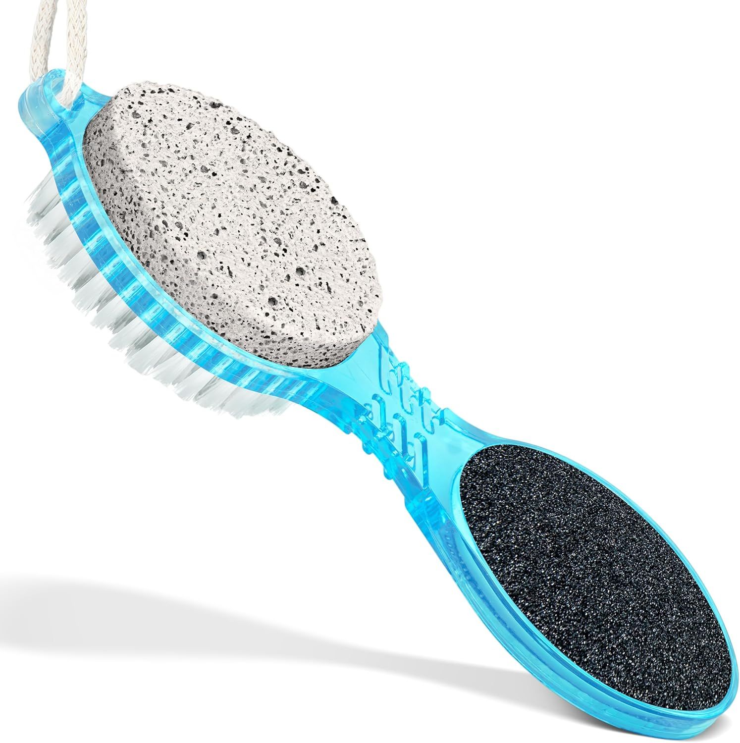 (4 in 1) Pedicure Paddle Kit Tool with Pumice Stone for Feet, Foot Hand Toe Nail Cleaning Brush, Metal File and Emery Board, Manicure Foot Rasp Callus Remover โ image 2