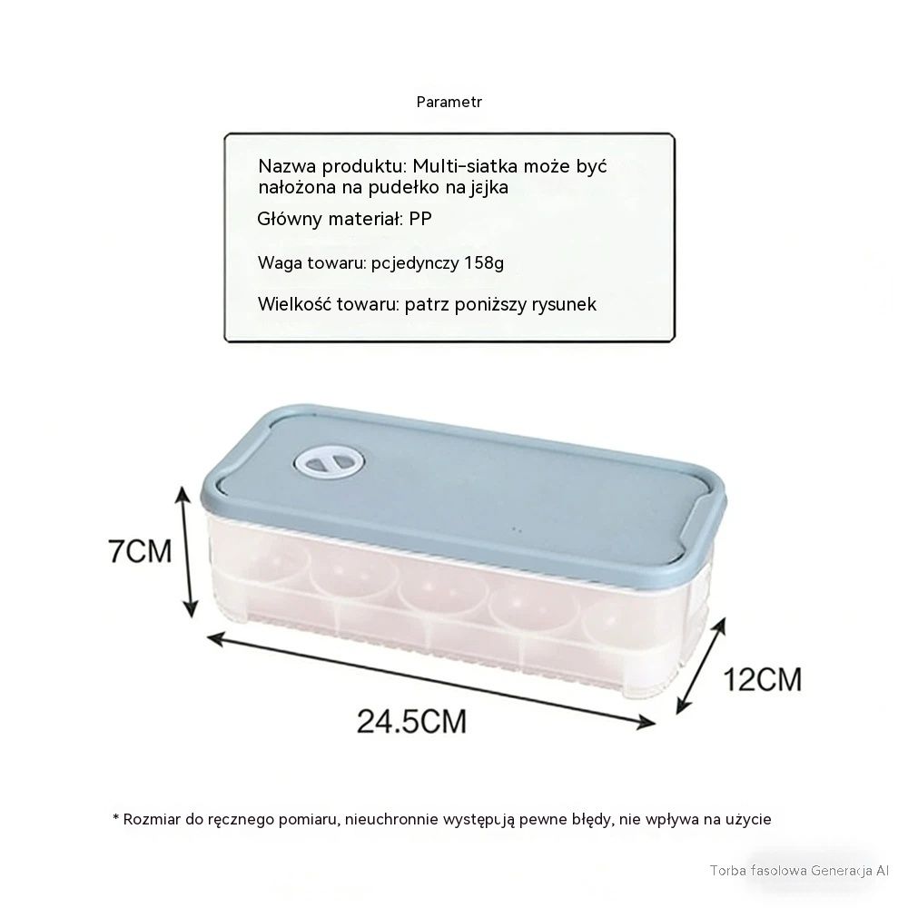 Egg Storage Box with Lid, Dual-layer Fridge Preservation Container, Airtight Food Organizer for Refrigerator Fresh-keeping, Light Blue Plastic Holder for โ image 5