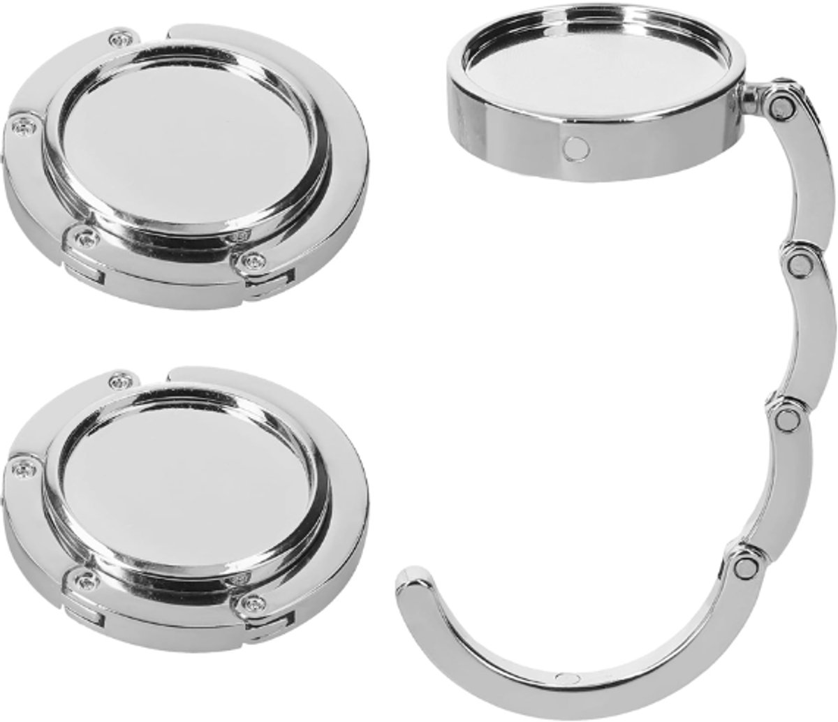 3 pieces - Bag hook - Hook for bags and backpacks - Bag hanger - Bag hooks - Bag hook table - Bag hanger on the table - Silver - Foldable - Zinc
