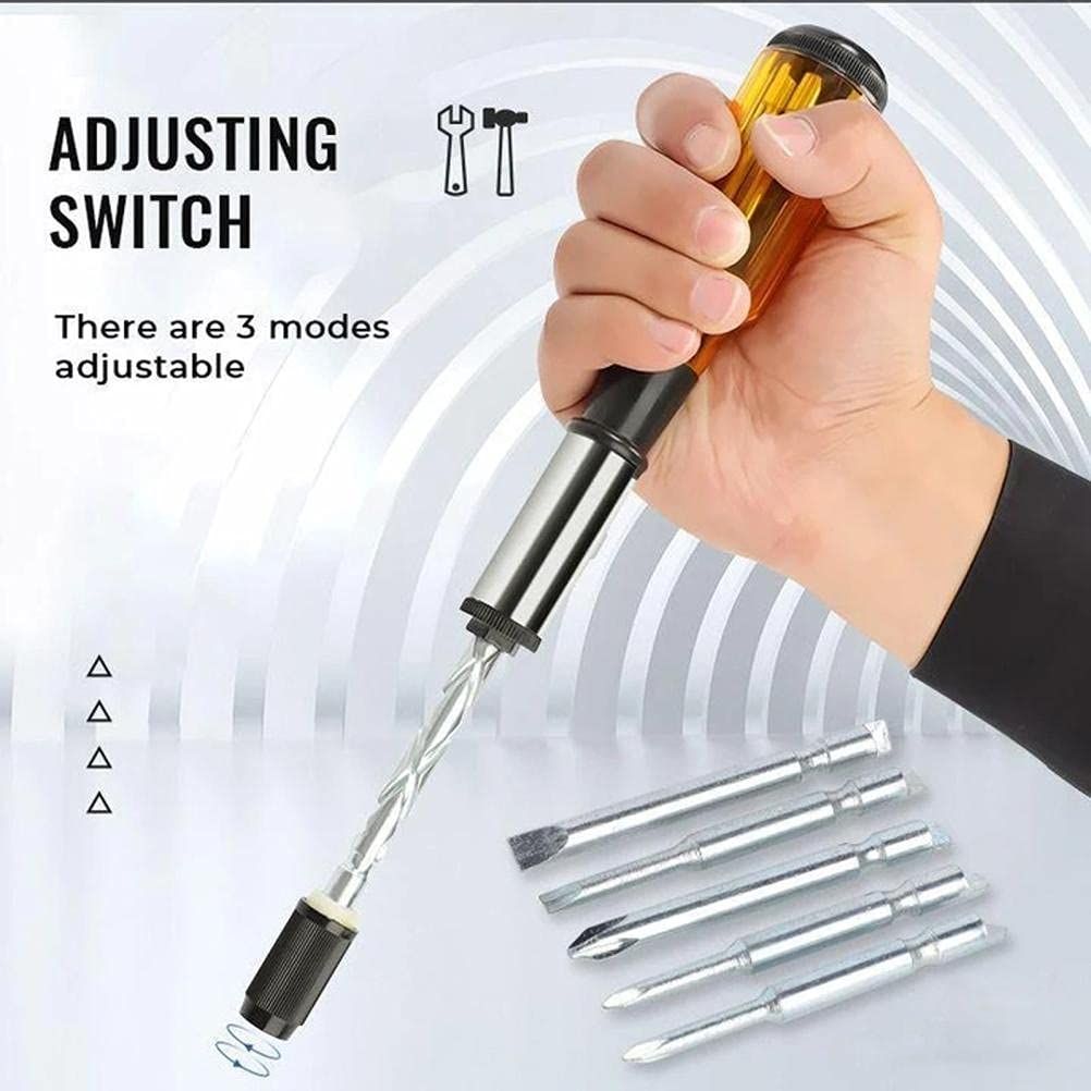 Push-Pull Ratchet Screwdriver, Semi-automatic Adjustment Spiral Ratchet Screwdriver with 5 Replaceable Heads - Easy Disassembly — image 5