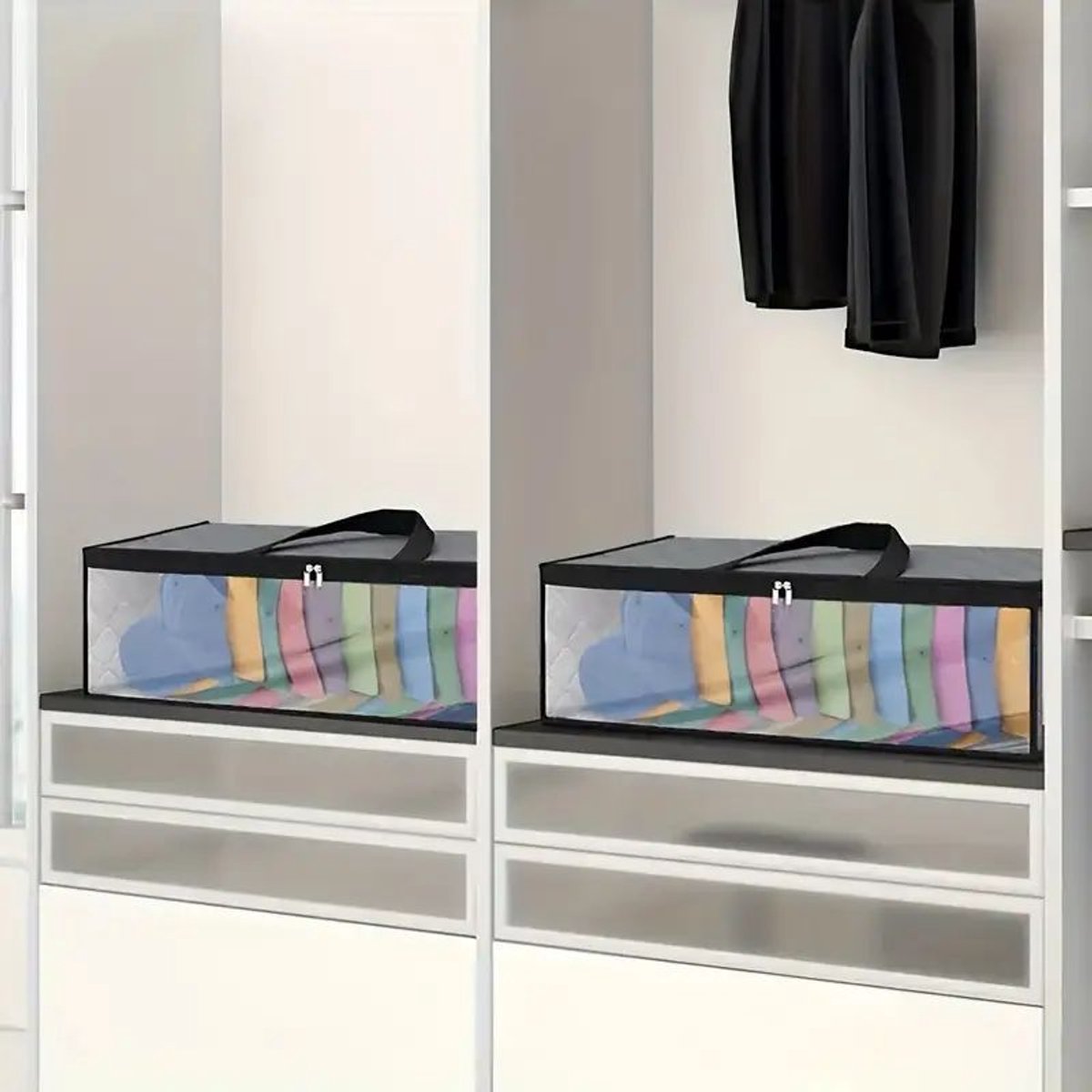 Cap Storage Bag | Set of 2 Storage Bag / Storage Sleeve - for baseball caps and other caps | Cap Organizer with 2 Handles for Closet | Moisture Protection — image 2