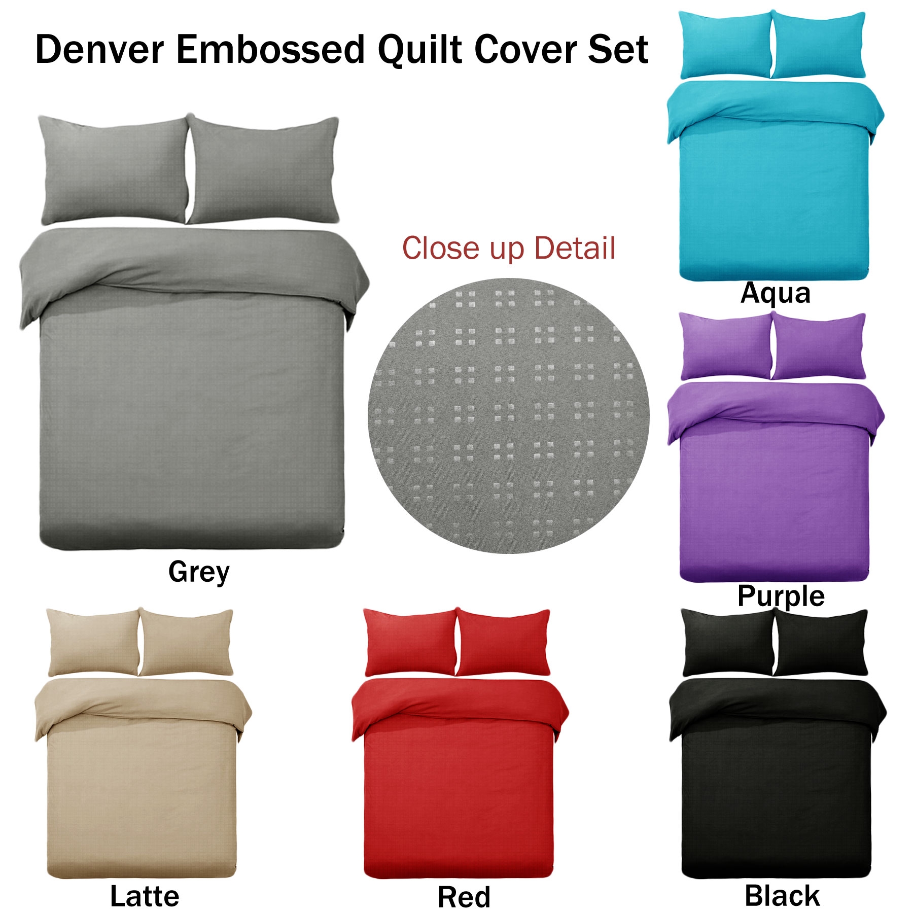 Designer Selection Denver Embossed Quilt Cover Set Purple King โ image 2