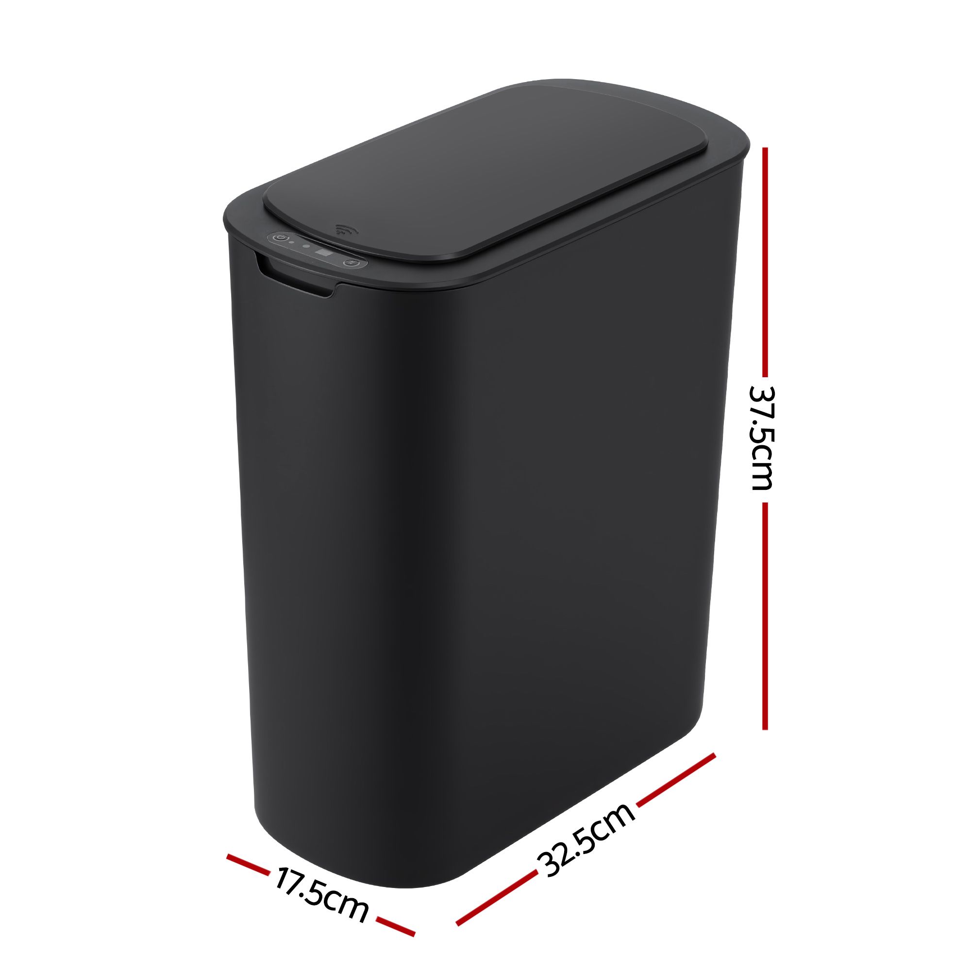 Devanti Automatic Trash Bin with Lid 21L Motion Sensor Kitchen Bin Touchless Garbage Can Modern Black Plastic Slim Rubbish Bin with Liner Holder for Kitchen โ image 2