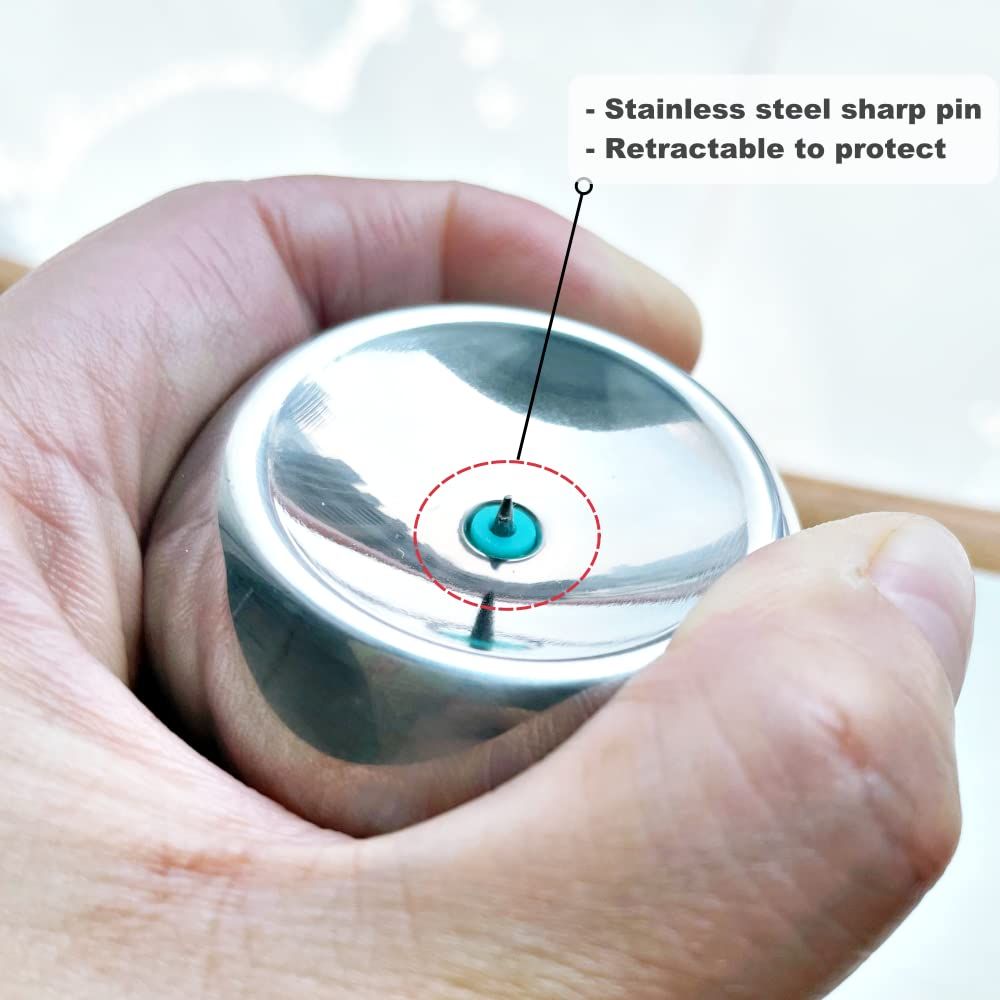 Stainless Steel Egg Piercer With Sturdy Base, Egg Hole Puncher to Get Good Hard Boiled Eggs, 2 Pcs — image 3