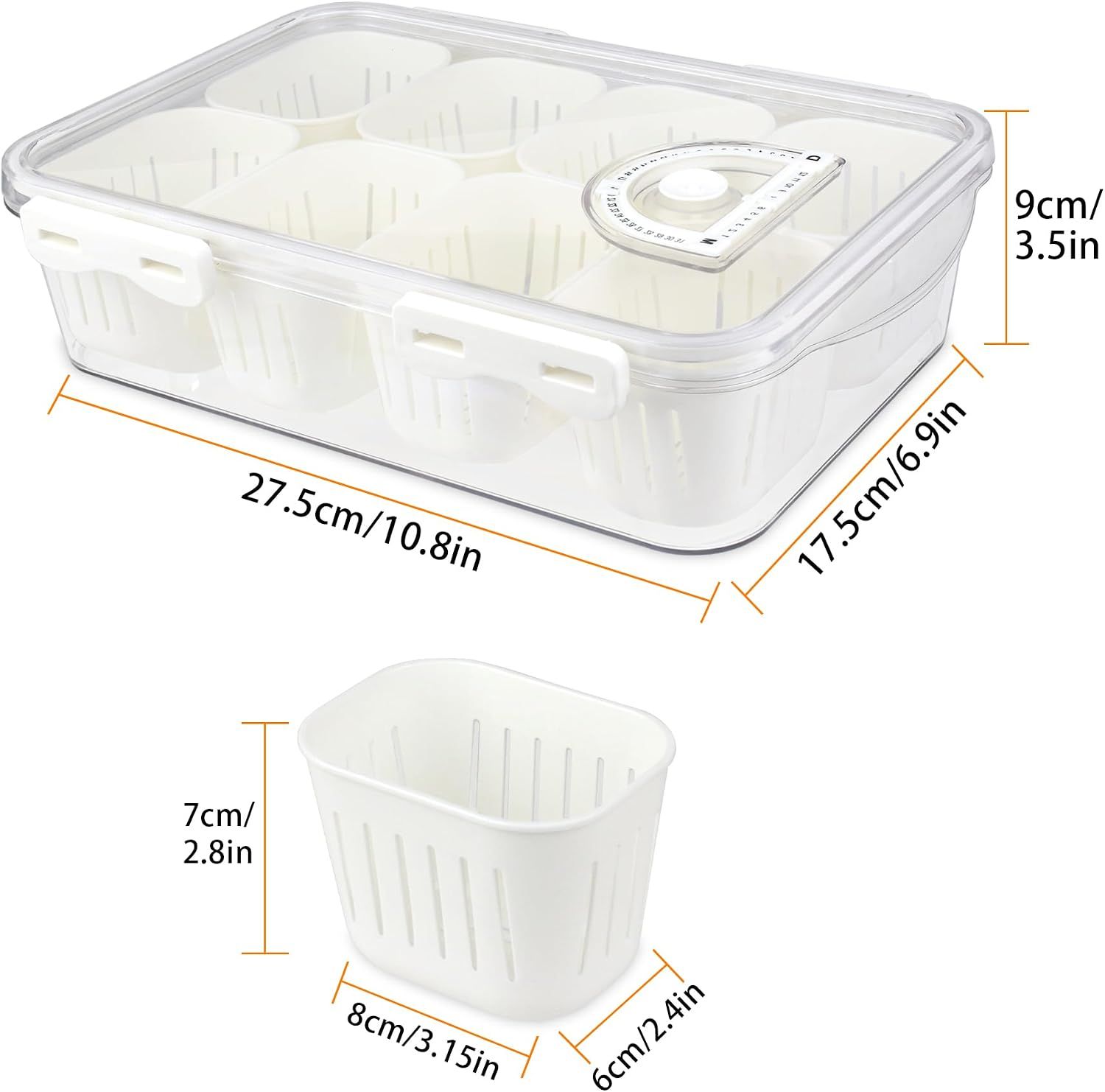 Snackle Box with Lid 8 Compartments for Snacks and Fruit — image 2