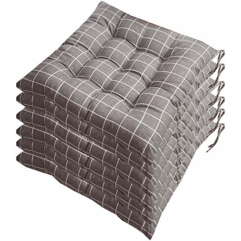 6 Pcs Chair Cushions, Decorative Cushion, Chair Cushion, Garden Cushions, 12 Stitched Details, Different Patterns, Polyester, a, 40 x 40 cm — image 3