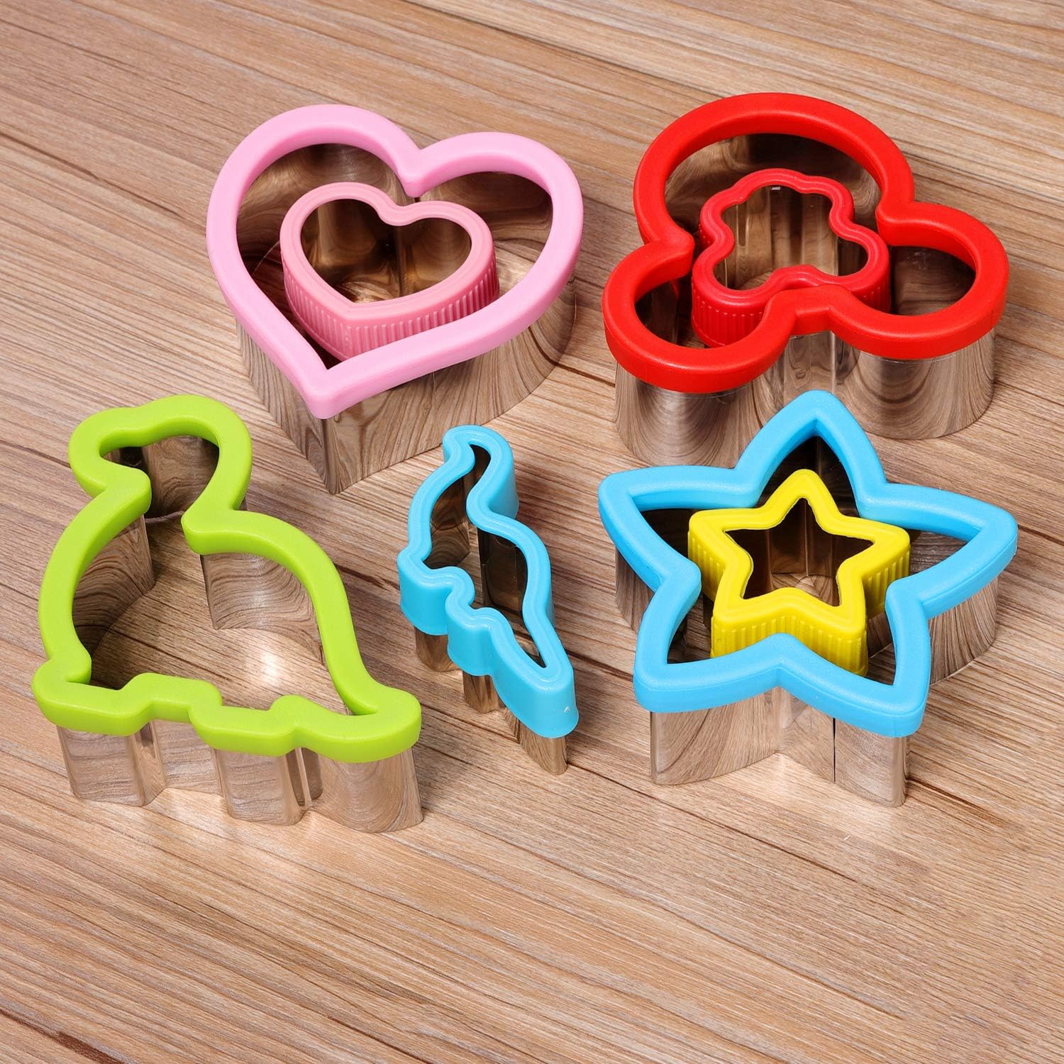 Stainless Steel Sandwiches Cutter Set, Dinosaur & Heart & Star Shapes Sandwiches Cutter Cookie Cutter -Food Grade Cookie Cutter Mold for Kids (Big+Medium โ image 3