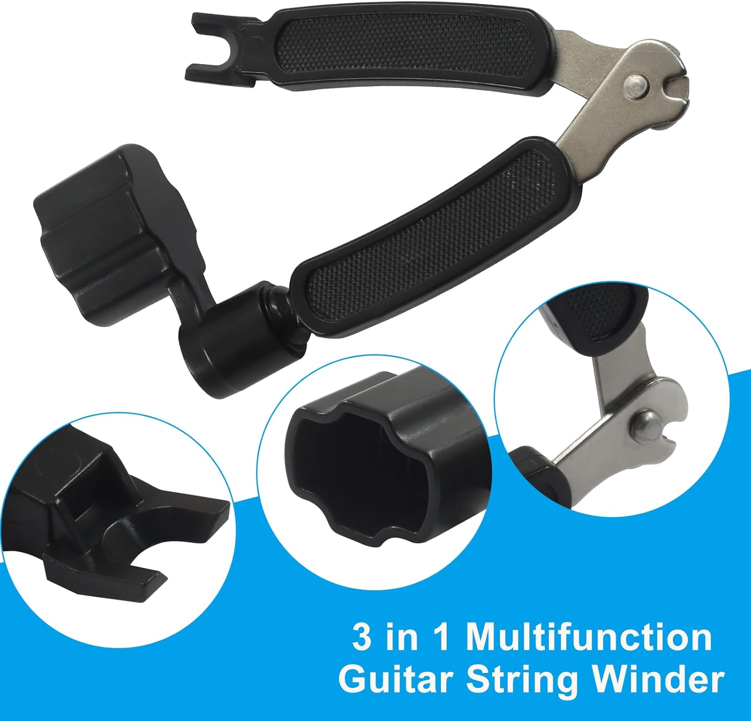 3 in 1 Guitar String Winder Cutter Pin Puller, Functional Guitar Maintenance Tool for Repairing Restringing of Acoustic Electric Guitars/Instrument Players — image 4