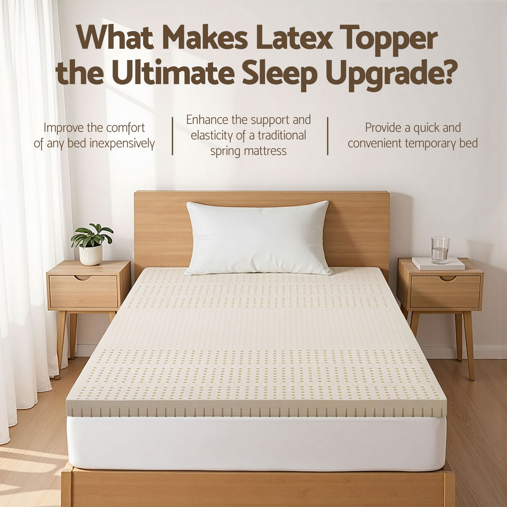 Giselle Bedding Latex Mattress Topper, 7.5cm Thick 7-Zone Pressure Relief Bed Pad with Washable Cover, Cooling Breathable Mat for Side Sleepers & Back Pain โ image 4