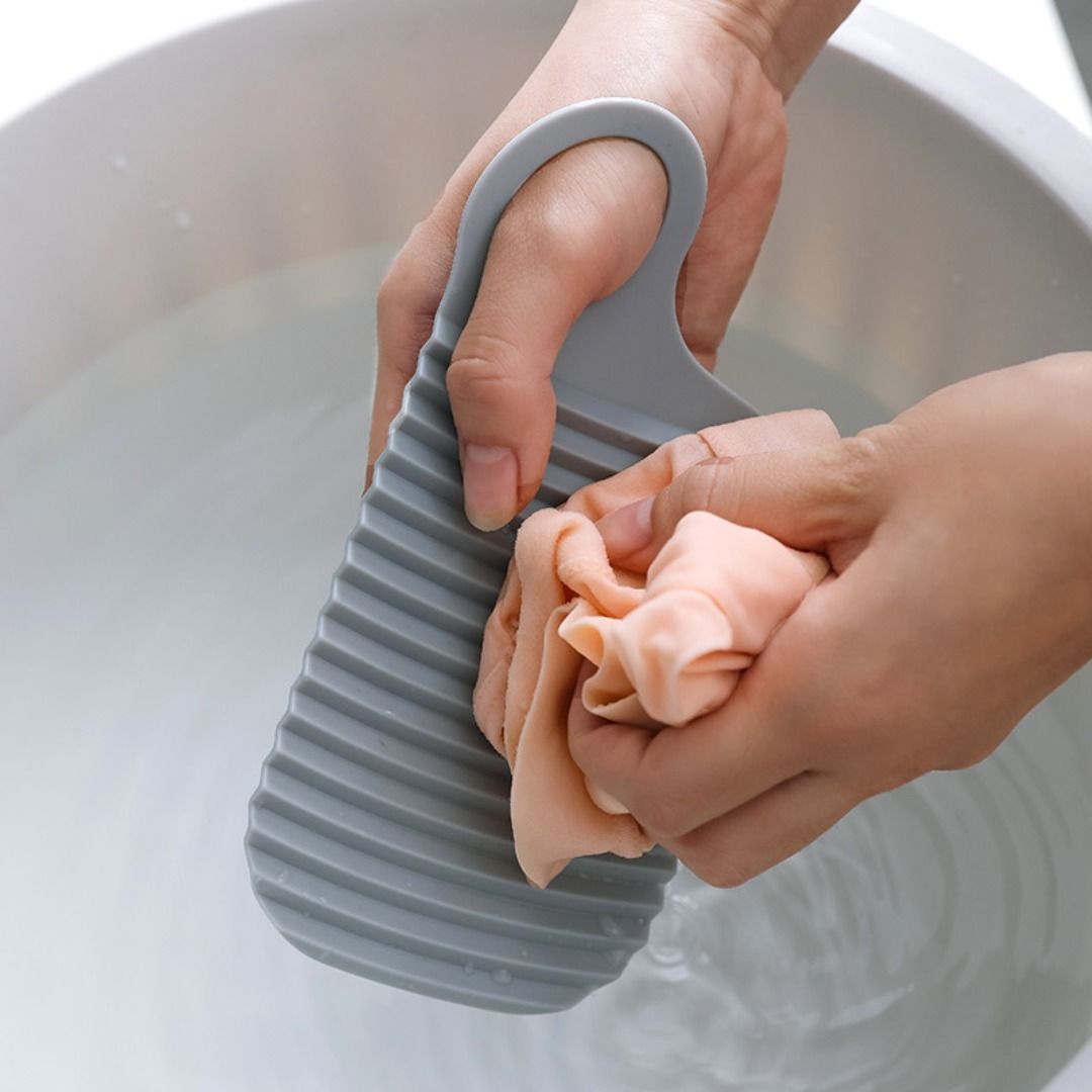 1pc Household Thickened Plastic Washboard, Anti-Slip Design with Clothes Pegs, Durable Laundry Tool for Dorm Use, Wash Underwear, Socks & Delicates, Random โ image 2