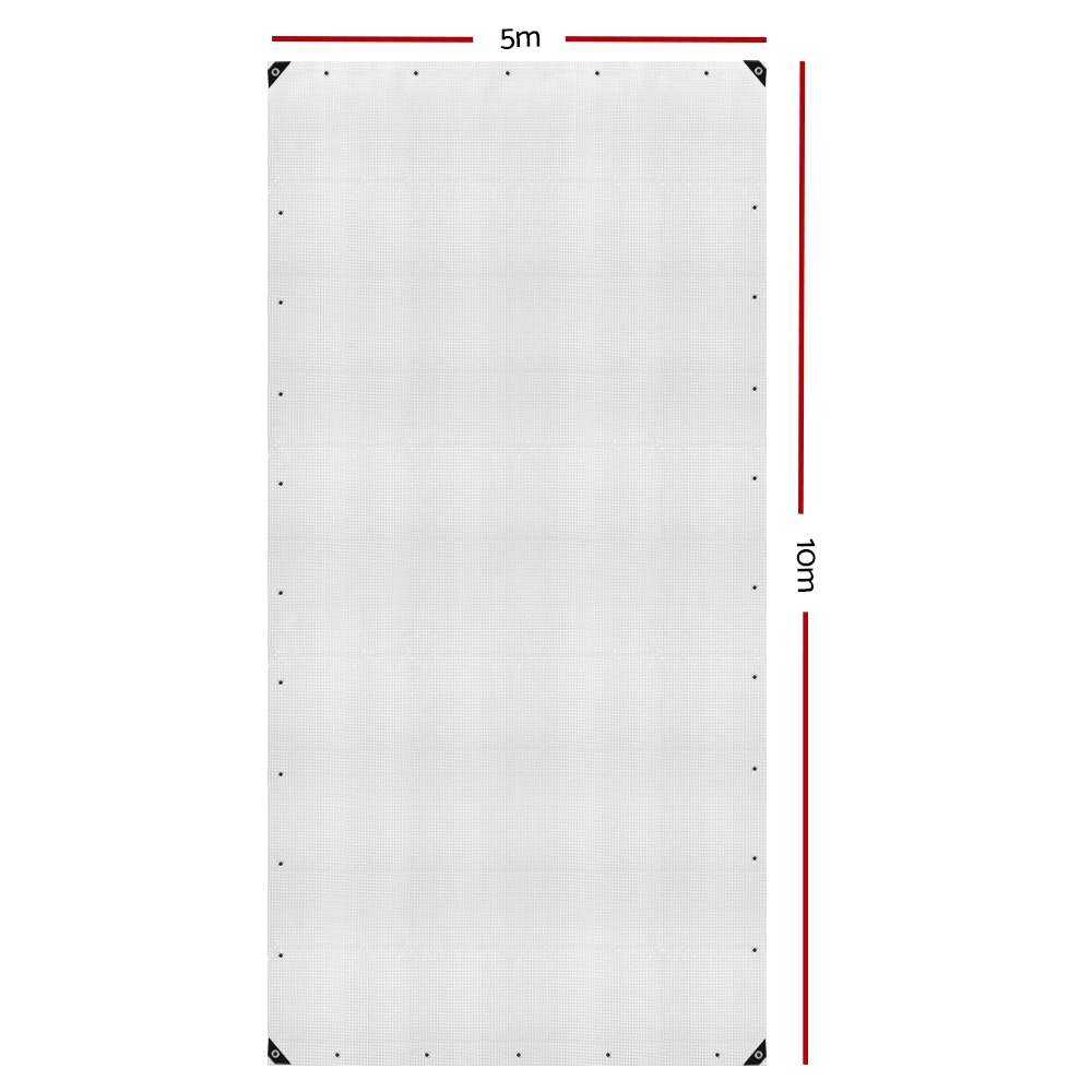 Instahut Tarp Tarpaulin 5 × 10m Canvas Heavy Duty Camping Cover Clear — image 2