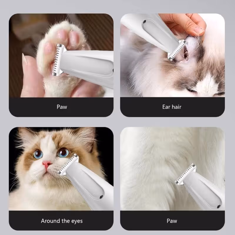 Black Paw Hair Trimmer and White Pet Nail Clipper Set USB Rechargeable Dog Cat Grooming Kit LED Display Low Noise Paw Shaver Nail Grinder 2 in 1 Pet Beauty โ image 3