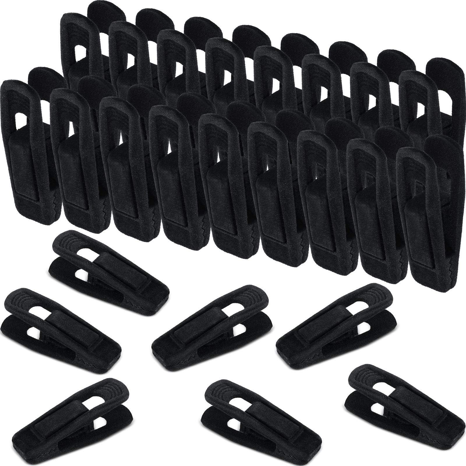 Velvet Hangers Clips Flocked Finger Clips Velvet Clothes Clips Strong Pants Hangers Clips for Slim-line Clothes (72 Pieces)