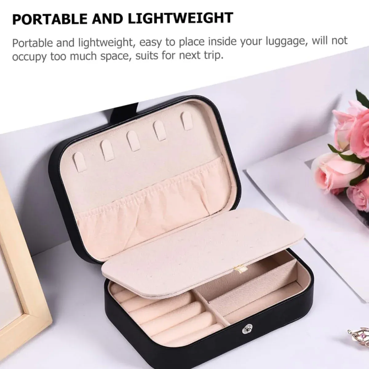 Jewelry Storage Box Travel Mini Case Portable Small Organiser for Rings Earrings - Blue โ image 6