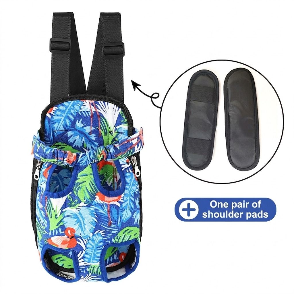 Portable Pet Front Chest Backpack for Small Dogs and Cats – Hands-Free Travel Carrier with Adjustable Straps, Breathable Mesh, and Padded Shoulder Pads for — image 5