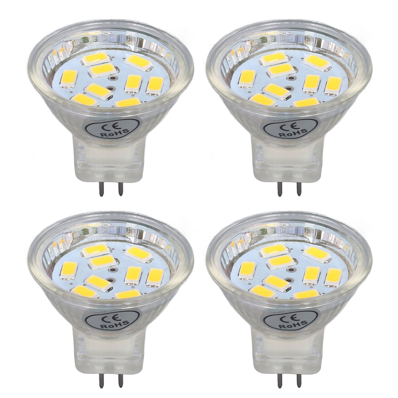 4Pcs MR11 LED Bulb 3W 300lm Bulb with 9 Beads Double Pin Base for Spotlight Landscape LampWarm White Light — image 4
