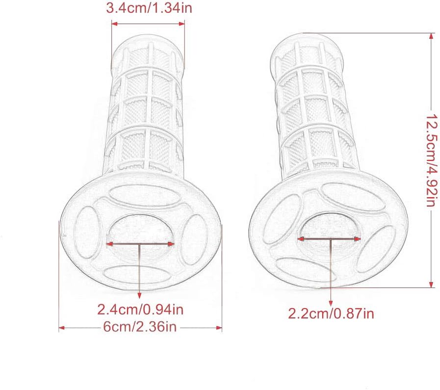 Worldmotop Motorcycle Handlebar Grips Non-Slip Soft Rubber Grips Handlebar with 7/8" 22mm 24mm Replacement for All Off Road ATV Dirt Bike, Bike Handle โ image 4