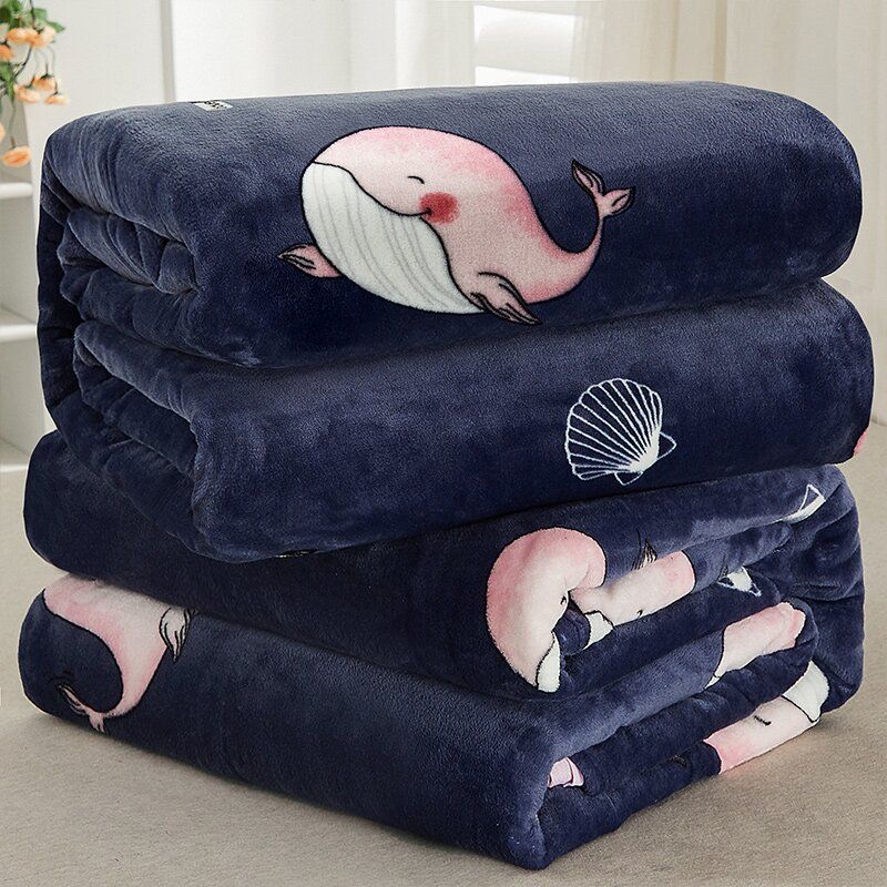 Flannel Blanket Polyester Geometric 120x200cm Little Whale 120*200cm about 0.8kg