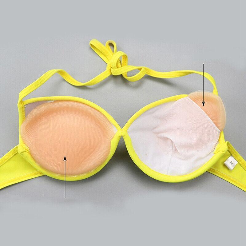 Triangle Push-Up Silicone Bra Inserts Breasts Pad Bikini Bra Cleavage Enhancers - Beige-Big — image 4
