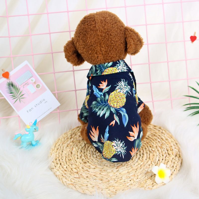 Pet Shirt Hawaii Print Odd Pet Dog Cat hawaii navy blue XL