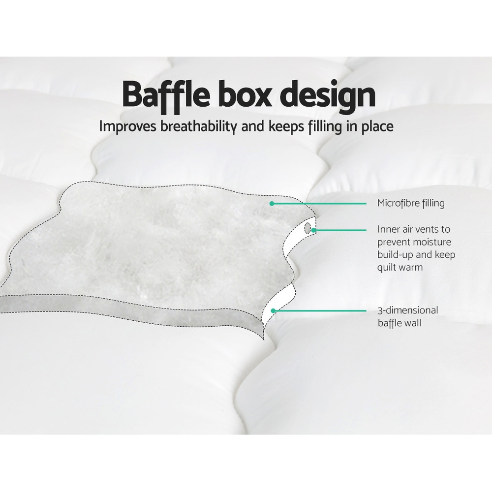 Giselle Bedding Pillowtop Mattress Topper 5cm Thick Mattress Pad for Back Pain Relief & Old Beds Machine Washable 500GSM Breathable Protector Single โ image 4