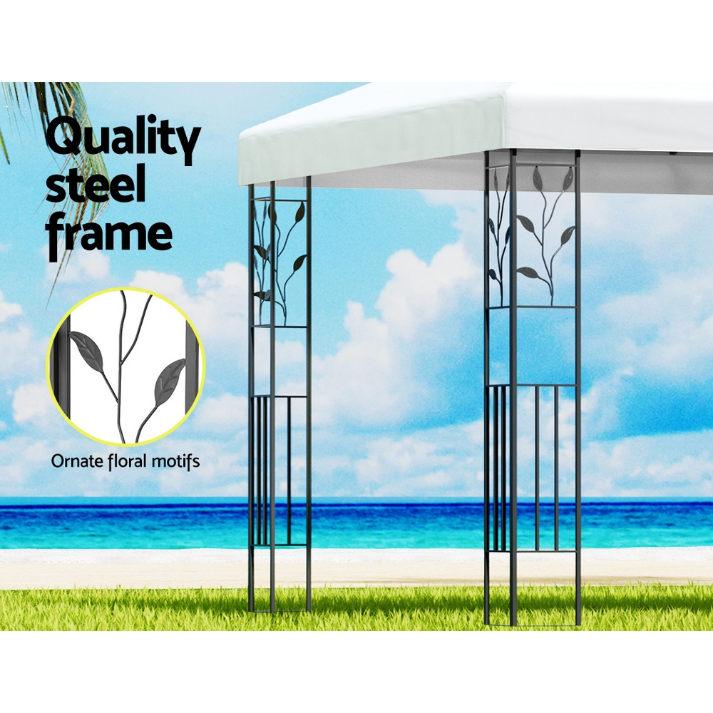 Instahut Gazebo 4x3m Marquee Outdoor Wedding Party Event Tent Home Iron Art Shade White โ image 5