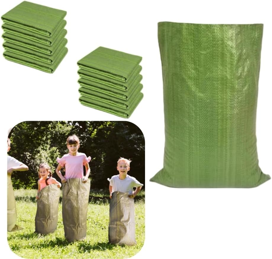 10PCS Potato Sack Race Bags,Large Seed Sack 60x 100cm Large Outdoor Lawn Game Bags for Adults and Children Birthdays, Yard，Game Parties, BBQs, Picnics，Storage