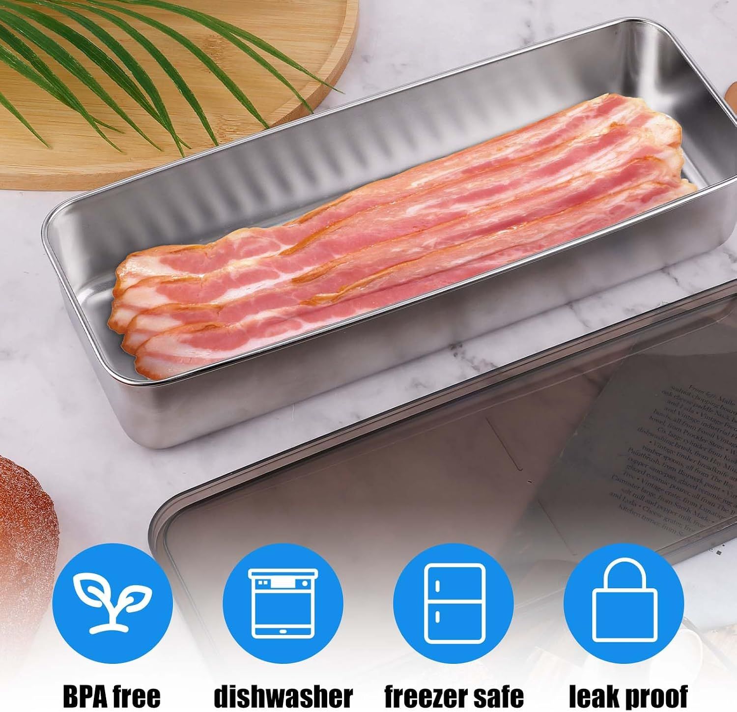 304 Stainless Steel Bacon Storage Box Airtight, 1 Pound โ image 5