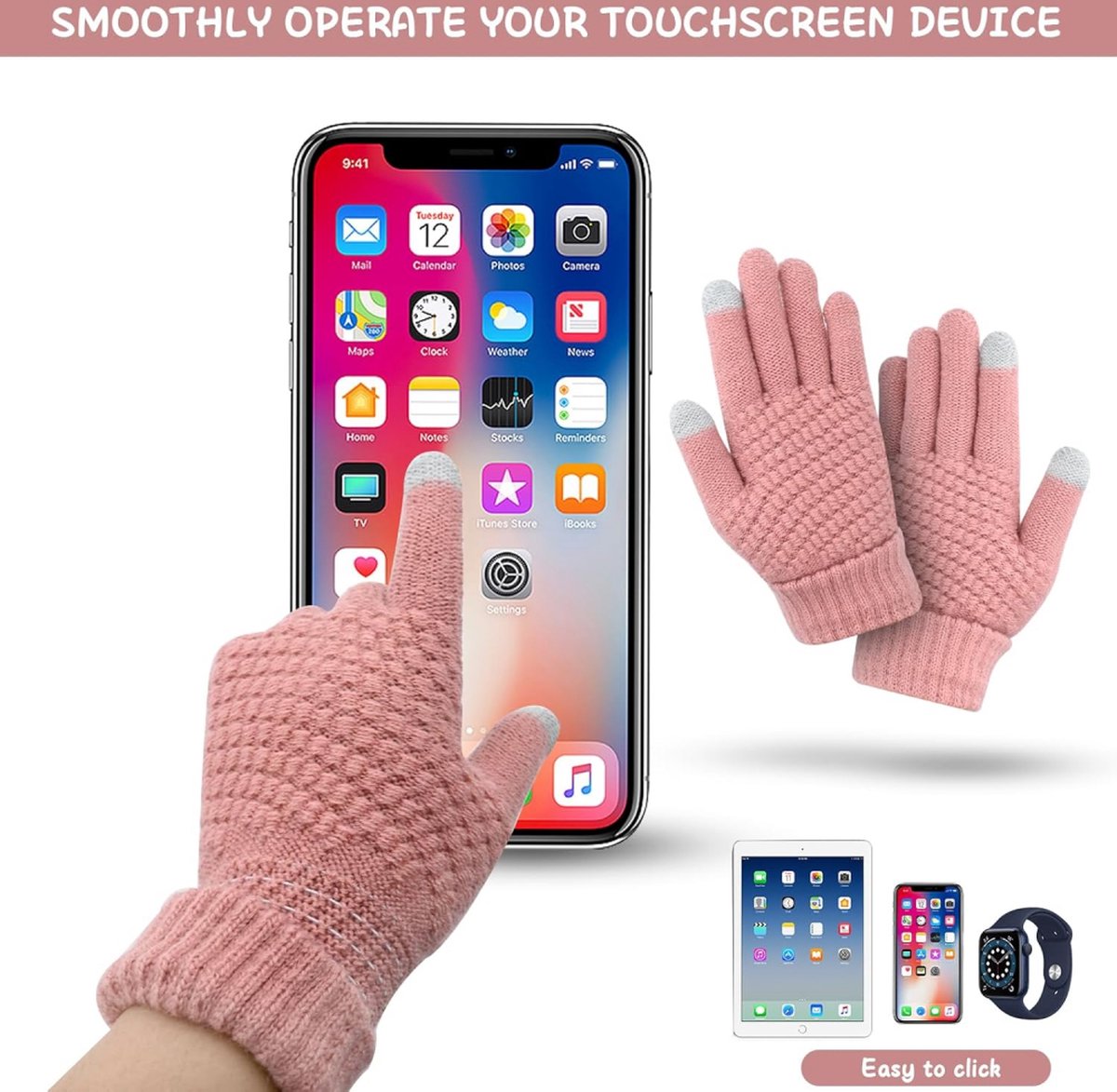 Women's Gloves - Glove - Touchscreen Gloves - Men's Gloves - Warm Gloves - Winter Gloves - Full Finger Knitted Gloves - Windproof Gloves - Splashproof Gloves — image 3