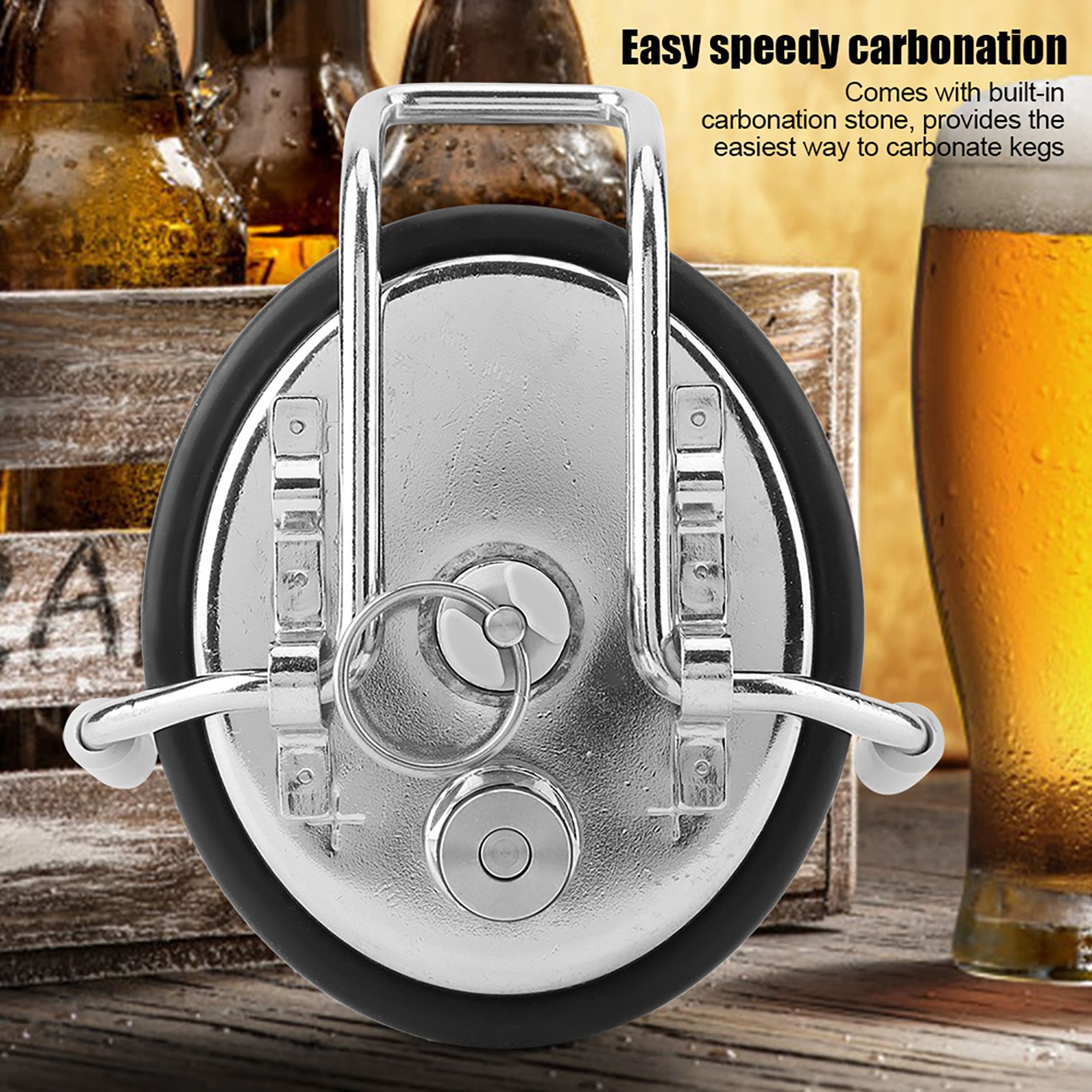 Homebrew Cornelius Style Keg Carbonation Keg Lid with 0.5 Micron Diffusion Stone โ image 2
